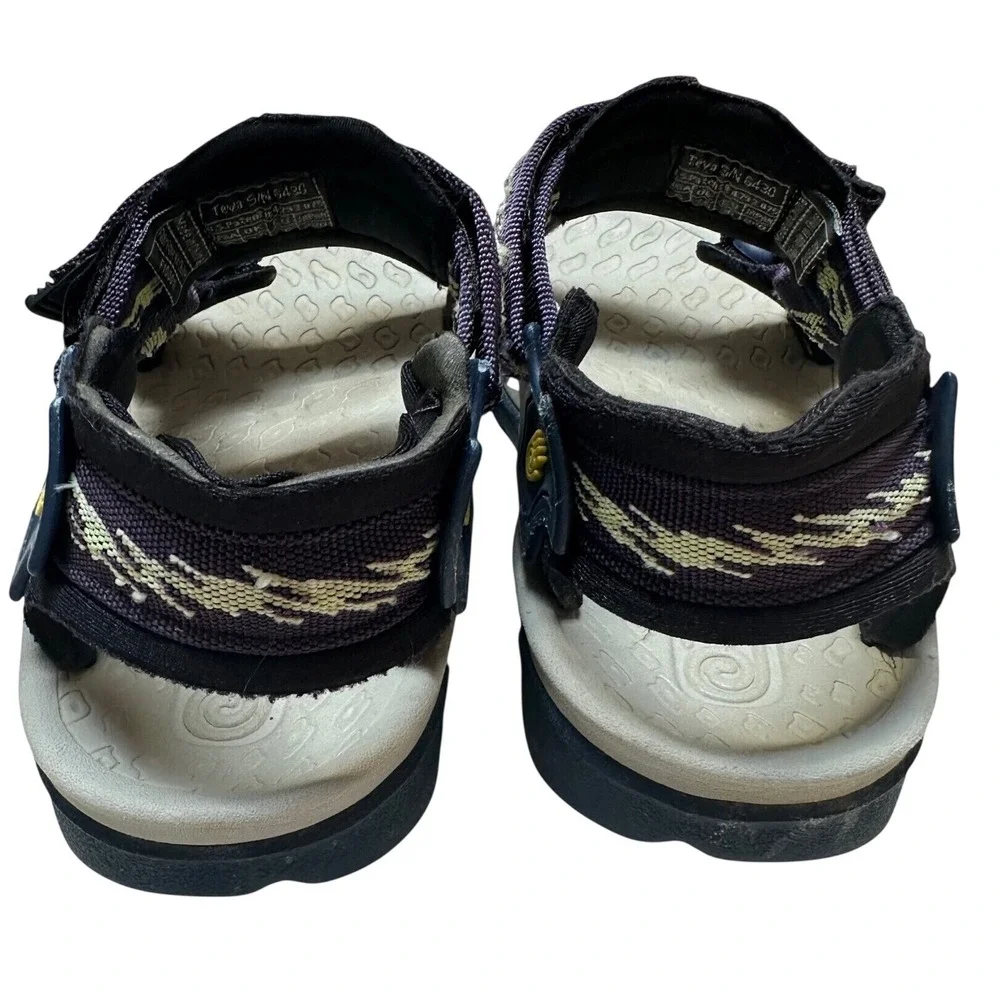 Teva Stratum Women's Sport Sandals S/N 6430 Size US 5 Navy Lime Green Geometric
